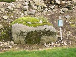 Stone with reputed footprint of St. Finian 